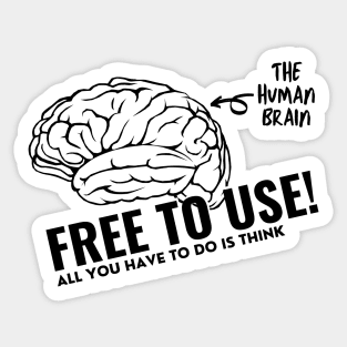 The Human Brain - Free To Use! Sticker